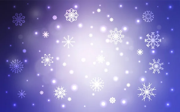 Couverture vectorielle violet clair avec de beaux flocons de neige. — Image vectorielle