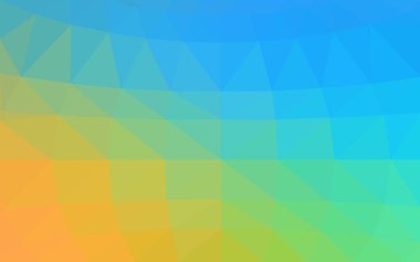 Açık mavi, sarı vektör asetat origami tarzı ile üçgen mozaik arka plan.