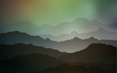 Açık mavi, lav şekilli yeşil vektör deseni.