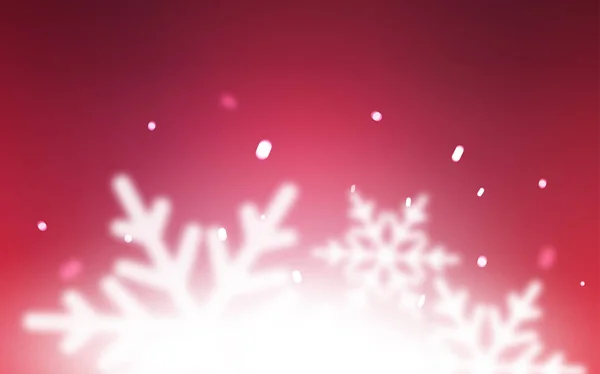 Texture vettoriale rosa chiaro con fiocchi di neve colorati. — Vettoriale Stock