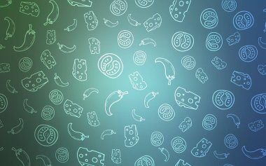 Açık mavi, vektör desen taze malzemelerle yeşil.