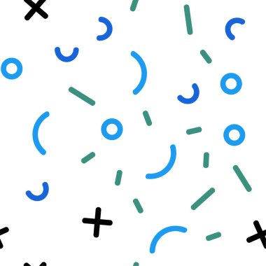 Açık mavi, soyut çizgilerle Dikişsiz desen vektör yeşil.