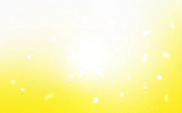 Světle žluté vektor šablona s LED sněhové vločky. — Stockový vektor