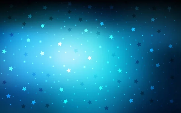 Diseño vectorial azul oscuro con estrellas brillantes. — Vector de stock