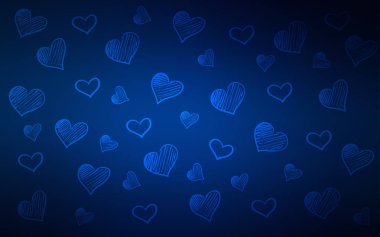 Koyu mavi vektör düzen tatlı kalp.