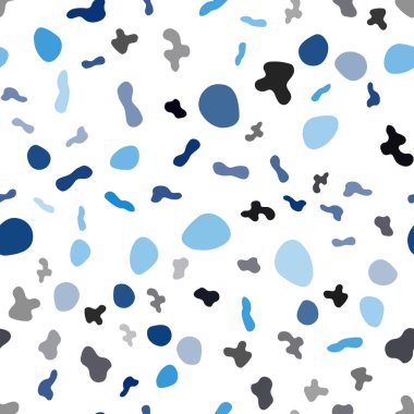 Çizgili, oval ışık mavi vektör sorunsuz şablonu.