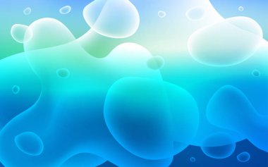 Açık Mavi, eğri daireli yeşil vektör deseni.