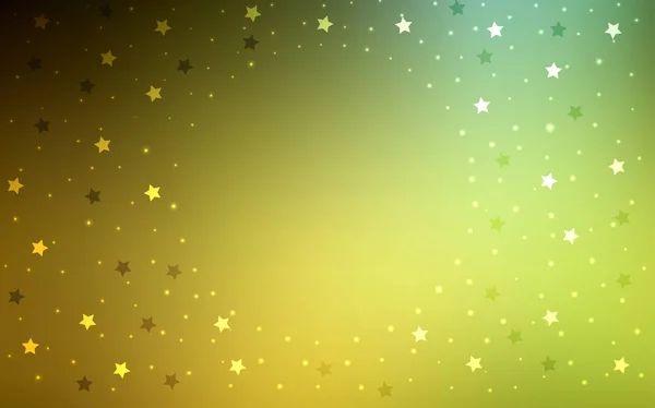 Verde oscuro, diseño de vector amarillo con estrellas brillantes. — Archivo Imágenes Vectoriales