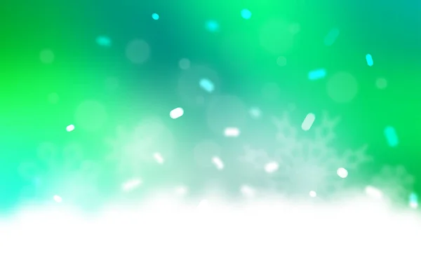 Hellgrüne Vektorhülle mit schönen Schneeflocken. — Stockvektor