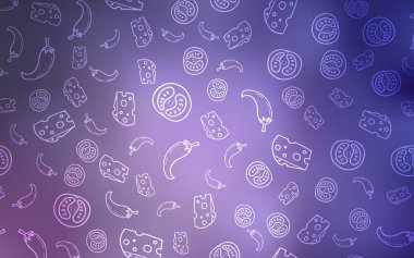 Hafif mor vektör düzen Restoran gıda ile.