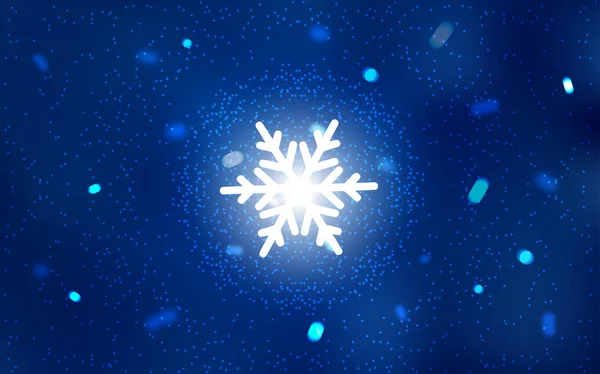 Donker blauwe vector cover met mooie sneeuwvlokken. — Stockvector