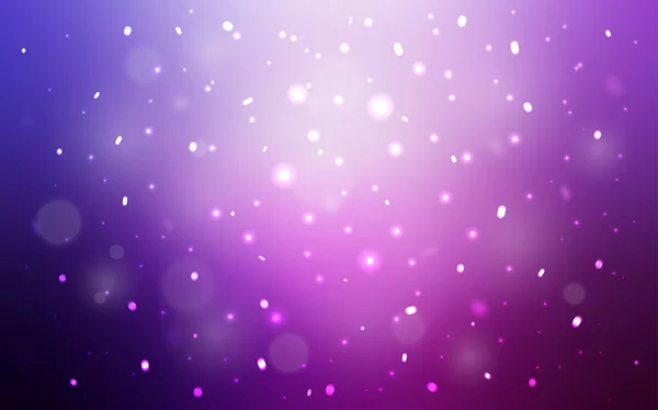Hellviolett, rosa Vektor Hintergrund mit Weihnachtsschneeflocken. — Stockvektor