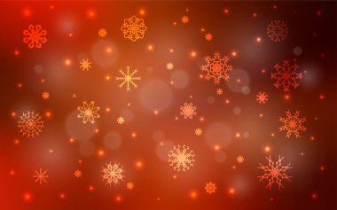 Xmas kar taneleriyle Açık Kırmızı vektör arkaplanı.