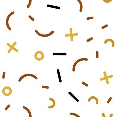 Işık turuncu vektör seamless modeli soyut çizgilerle.