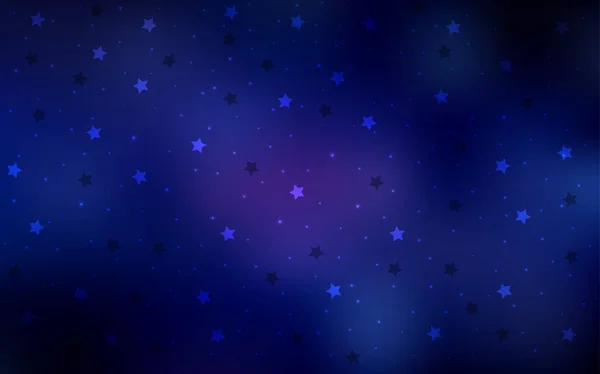 Σκούρο μπλε διανυσματική υφή με όμορφα αστέρια. — Διανυσματικό Αρχείο