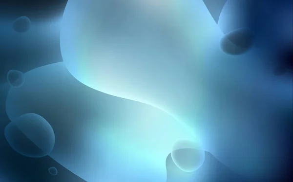 Luz azul vector fondo con formas de burbuja. — Vector de stock