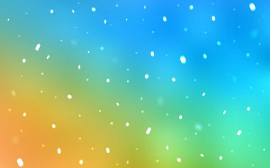 Açık Mavi, parlak kar taneleriyle sarı vektör düzeni.