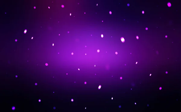 Întuneric violet, textură vectorială roz cu fulgi de zăpadă colorați . — Vector de stoc