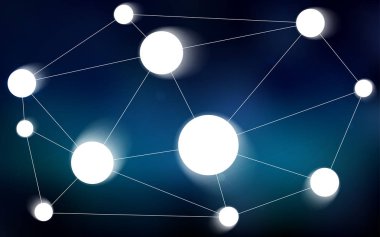 Koyu mavi vektör desen küreler, üçgen ile.