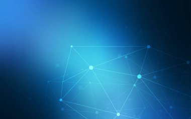 Koyu mavi vektör arka plan noktalar ve çizgiler ile.