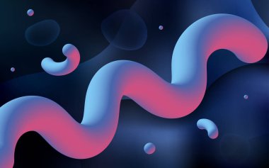 Bükülmüş kurdeleli koyu mavi vektör şablonu.