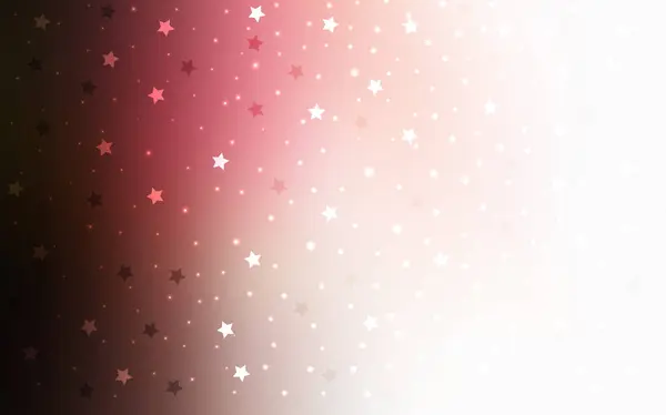라이트 핑크, 하늘 별을 가진 빨간 벡터 템플릿. — 스톡 벡터