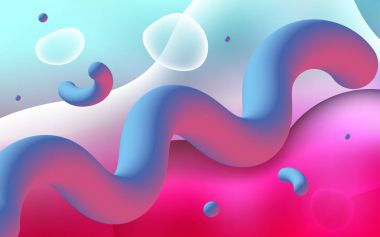 Açık mavi, kırmızı vektör şablon soyut daireler ile.