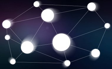 Koyu pembe, mavi noktalar, çizgiler ile kapak vektör.