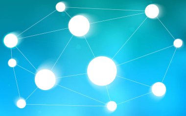 Hafif mavi vektör desen küreler, üçgen ile.