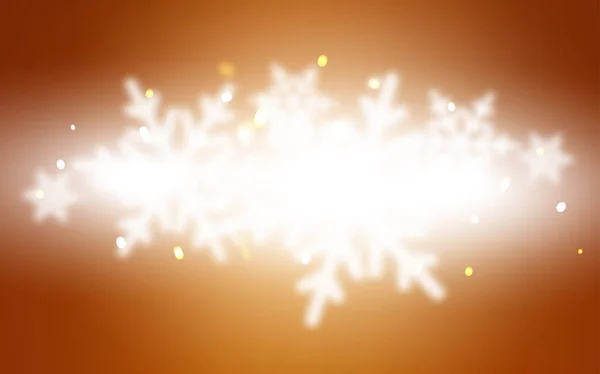 Modello vettoriale arancione chiaro con fiocchi di neve natalizi. — Vettoriale Stock
