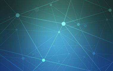 Açık mavi, yeşil vektör arka plan ile baloncuklar, hatları.