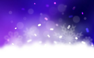 Koyu pembe, mavi arka plan xmas kar taneleri ile vektör.