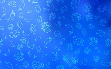 Organik yemek ile ışık mavi vektör şablonu.