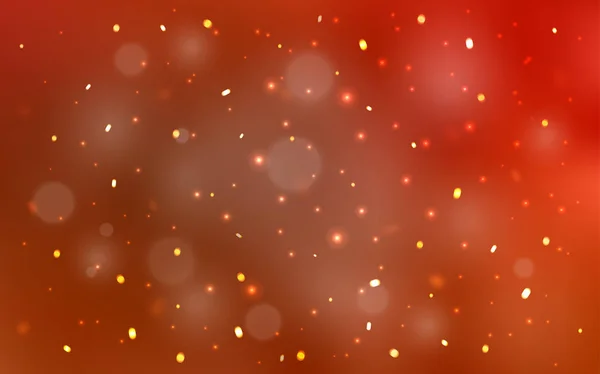 Agencement vectoriel rouge clair avec flocons de neige lumineux. — Image vectorielle