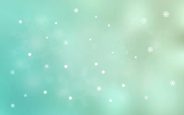 Luz azul vector fondo con copos de nieve de Navidad. — Vector de stock