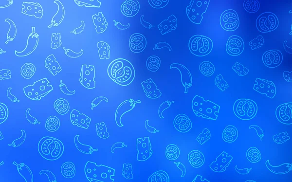 Organik yemek ile ışık mavi vektör şablonu.