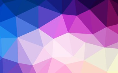 Pembe ışık, vektör soyut poligonal şablon mavi.