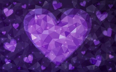 Kalp ile koyu pembe vektör aşk arka plan.