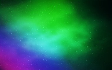 Hafif pembe, yeşil vektör arka plan gökada yıldız ile.