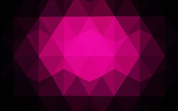 Donkerroze vector polygon abstract decor. — Stockvector