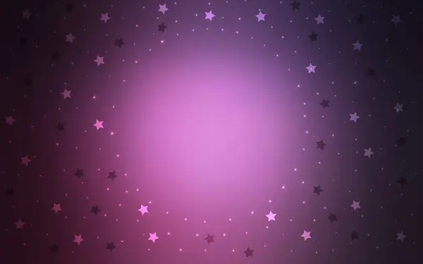 Fond vectoriel rose foncé avec des étoiles colorées . — Image vectorielle