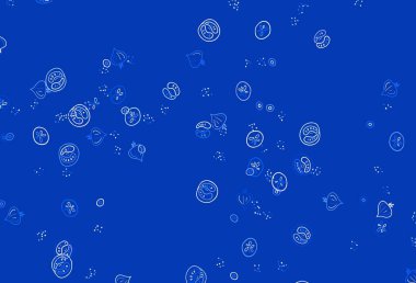 Açık pembe, mavi vektör desenli ve taze malzemeli. Atıştırmalıkların karalama tarzında renkli dekoratif tasarımı. Kafeler, barlar, restoranlar için menü deseni.