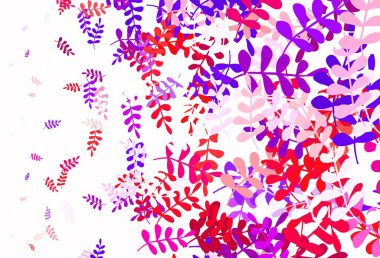 Açık pembe, yapraklı sarı vektör karalama deseni. Yapraklarla karalama tarzında renkli çizimler. Duvar kağıtları, boyama kitapları için desen.