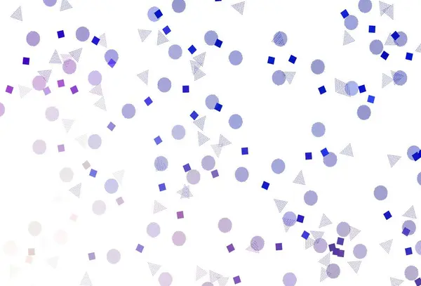 Hellrosa Blauer Vektorhintergrund Mit Dreiecken Kreisen Würfeln Abstrakte Illustration Mit — Stockvektor