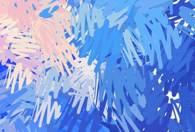 Açık Pembe, düz çizgilerle mavi vektör arka plan. Soyut şablondaki çizgilerle renkli parlak illüstrasyon. Reklamınız, afişiniz, afişiniz için en iyi tasarım.