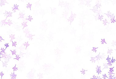 Açık mor vektör, dallı doğal zemin. Soyut şablona karalamalar çizilmiş bir resim. Duvar kağıdı tasarımınız için yeni bir doku.