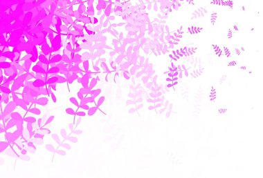 Açık pembe vektör çizim desenli yapraklar. Yapraklarla karalama tarzında renkli çizimler. Web siteleri ve pankartlar için desenli desen.