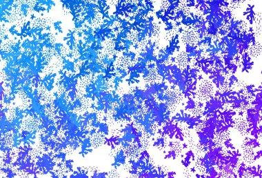 Açık pembe, Memphis şekilli mavi vektör arkaplan. Rastgele şekillerle soyut tarzda dekoratif tasarım. İşiniz için en iyi akıllı tasarım.