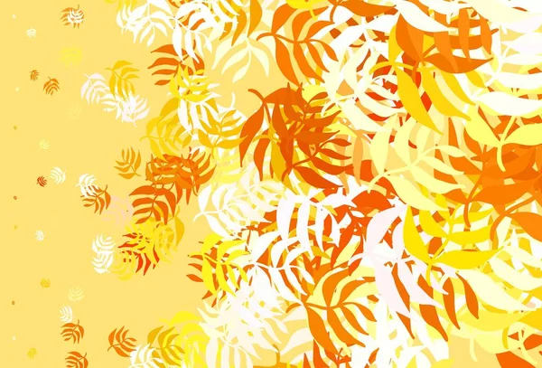 Papel Pintado Elegante Vector Amarillo Claro Con Hojas Ilustración Colorida — Vector de stock