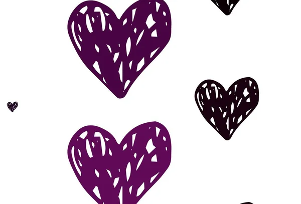 Renkli Kalpleri Olan Açık Pembe Vektör Deseni Soyut Şablondaki Kalplerle — Stok Vektör